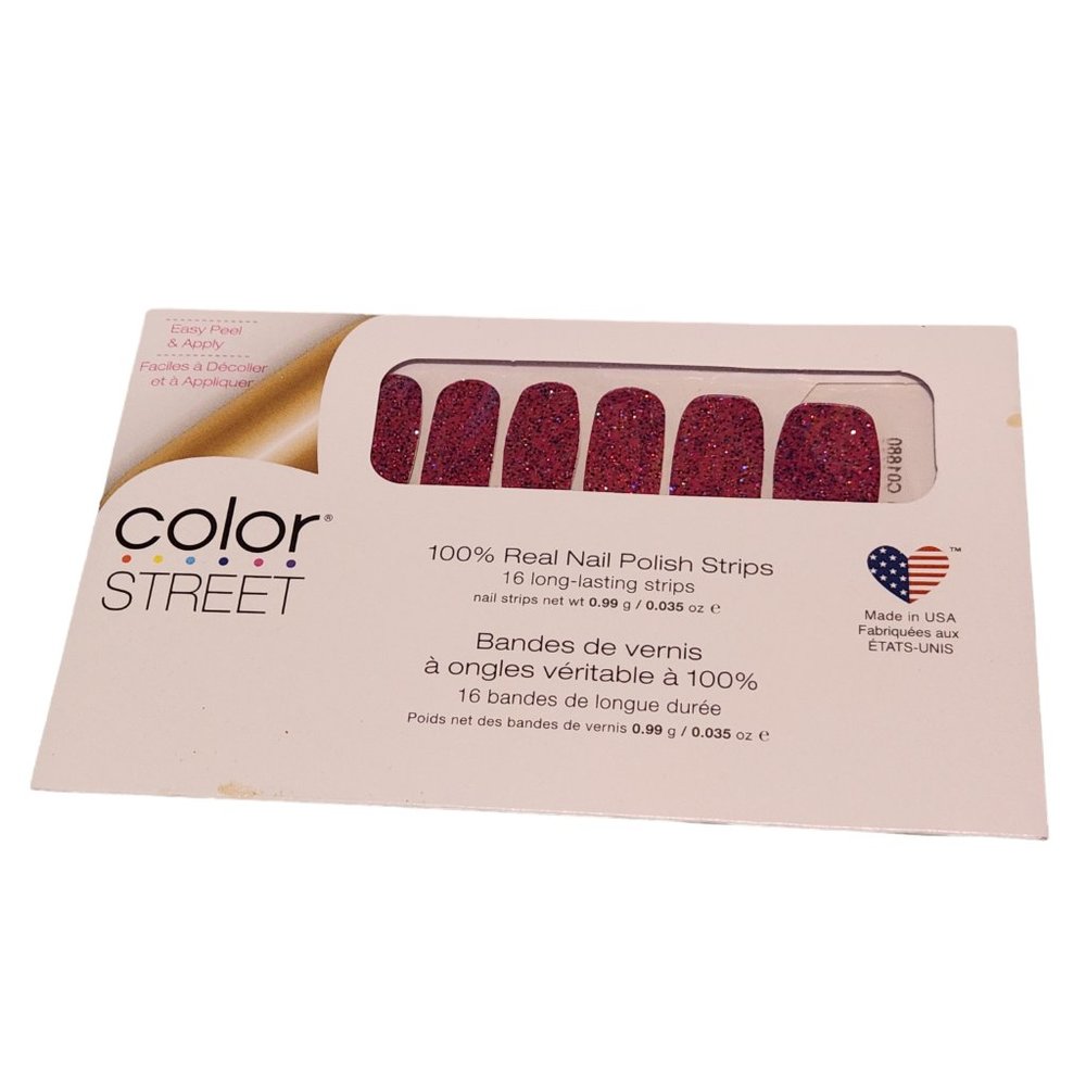 New Unopened Color Street Nail Strips - Dark Pink Glitter
